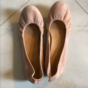 J Crew Anya ballet flats peach suede